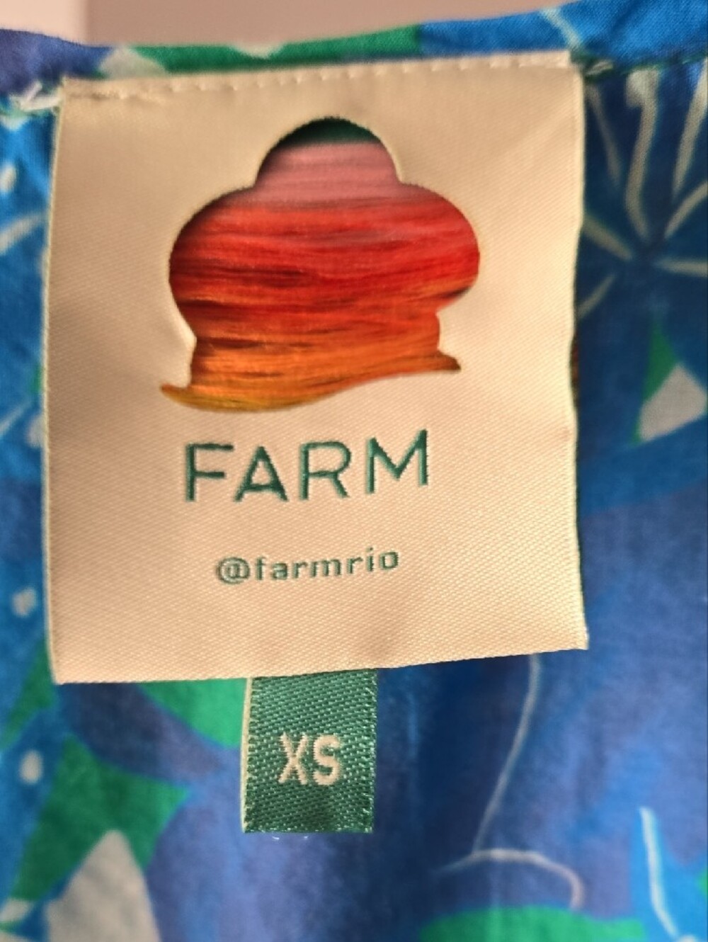 FARM Rio Blue & Green Tropical Drawstring Tunic - Picture 3 of 3